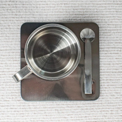 Thermal Coffee Set - Stainless Steel Double Wall Cup & Plate