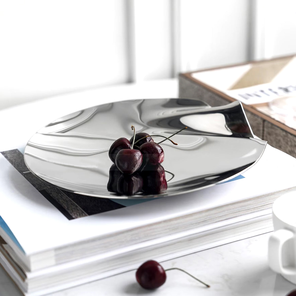 Stainless Steel Tray - Contemporary Organic Shape Platter