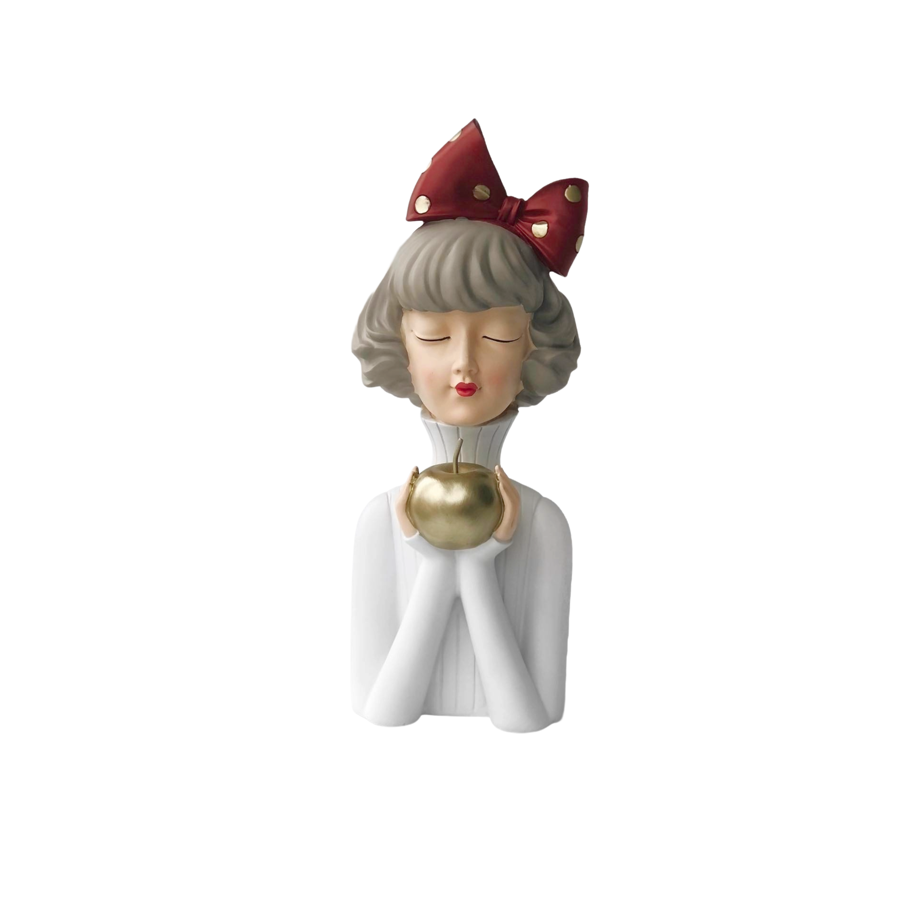 Stylized resin lady bust figurine
