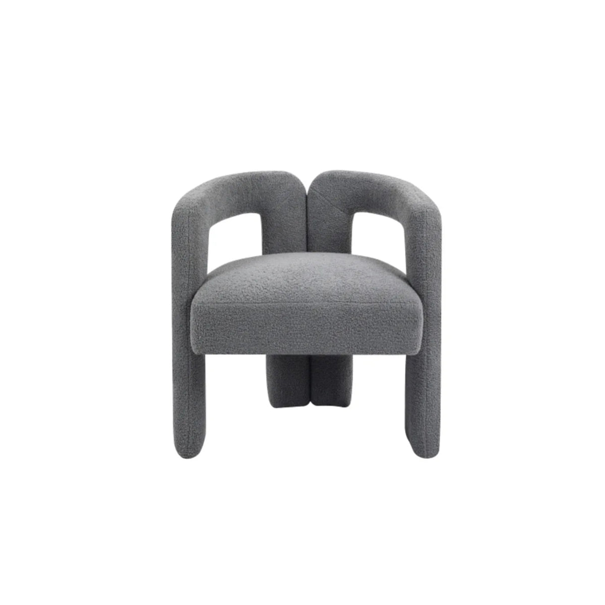 Teddy Fabric Lounge Chair - Open Back Modern Accent Seat