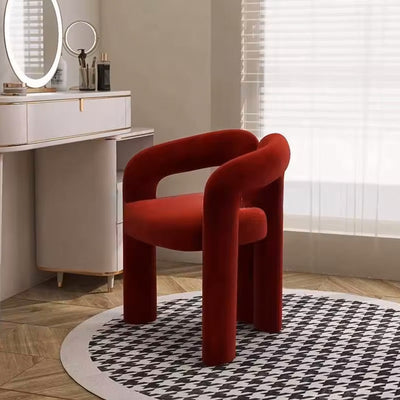 Teddy Fabric Lounge Chair - Open Back Modern Accent Seat