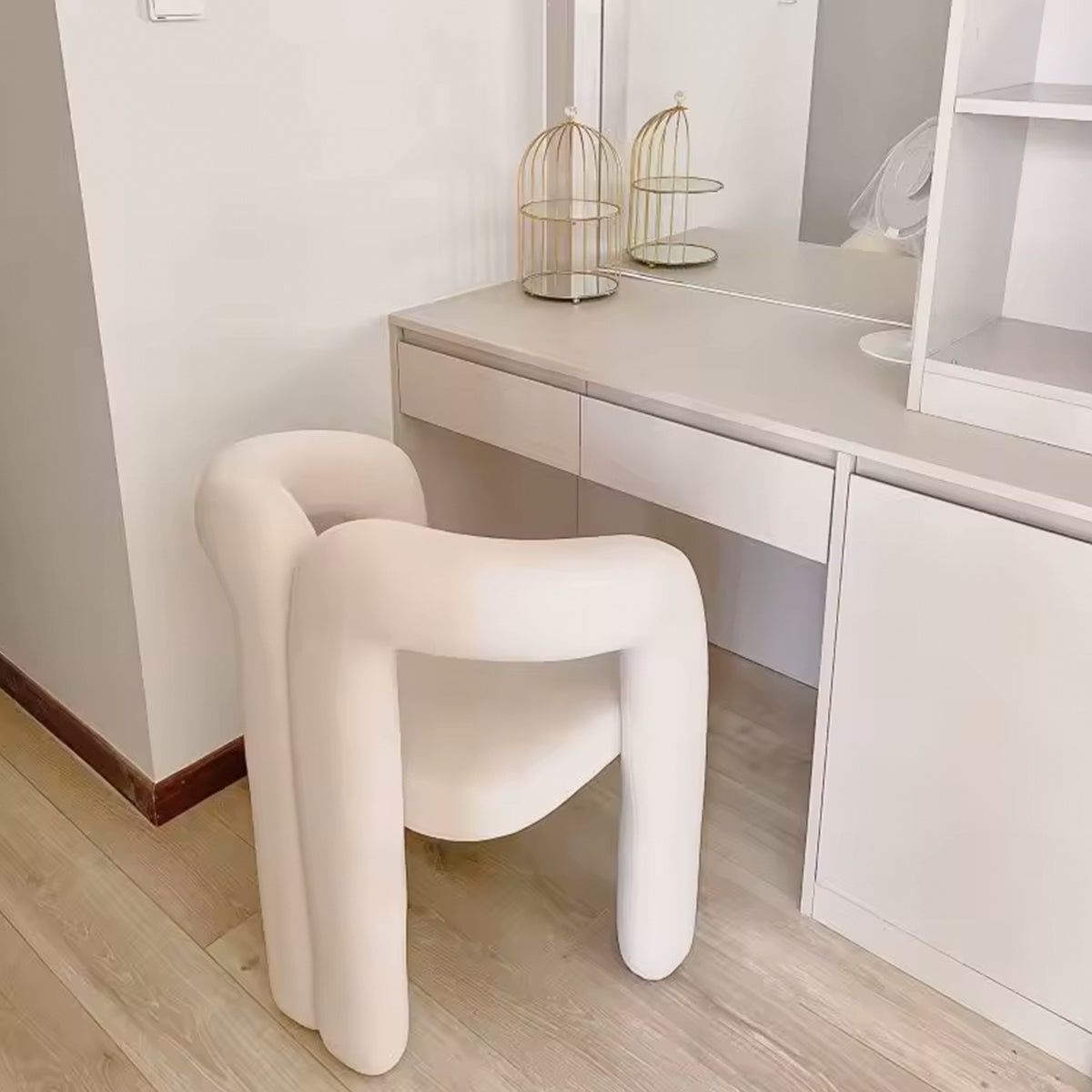 Teddy Fabric Lounge Chair - Open Back Modern Accent Seat