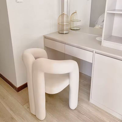 Teddy Fabric Lounge Chair - Open Back Modern Accent Seat