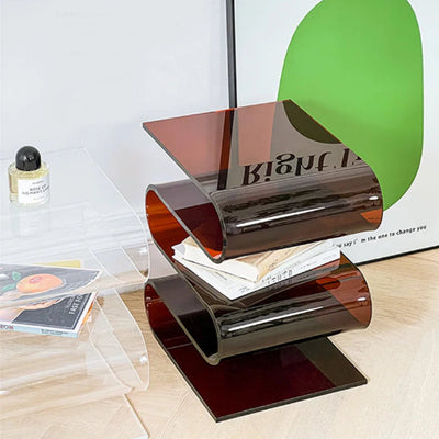 Acrylic Side Table – Modern Geometric Design