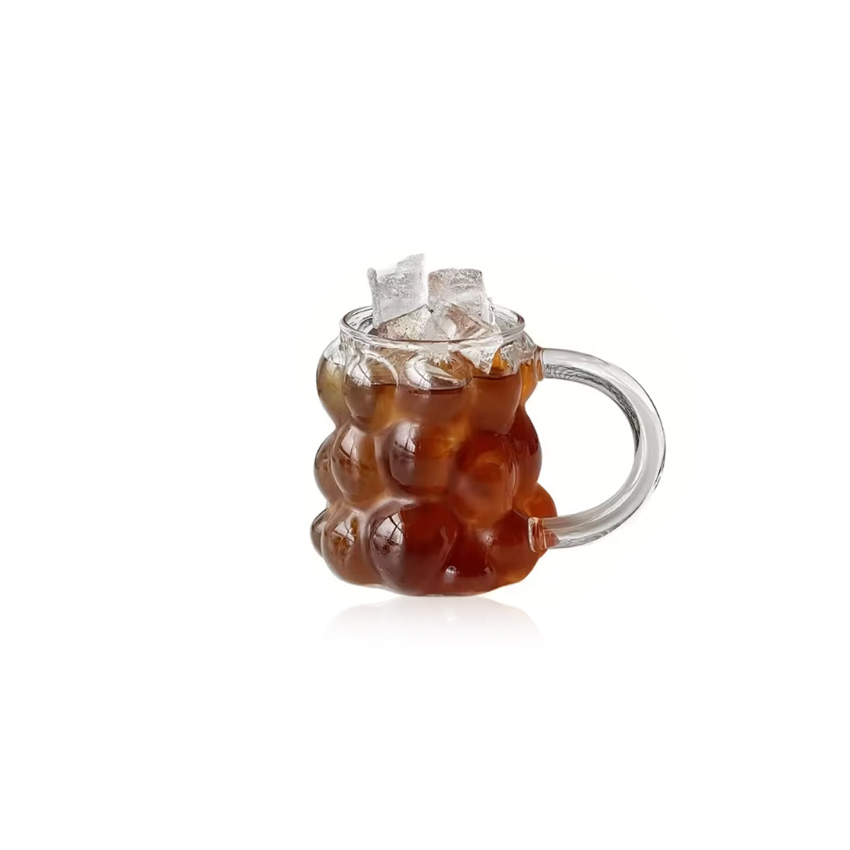 Transparent Grape Mug - 12oz Embossed Glass Cup