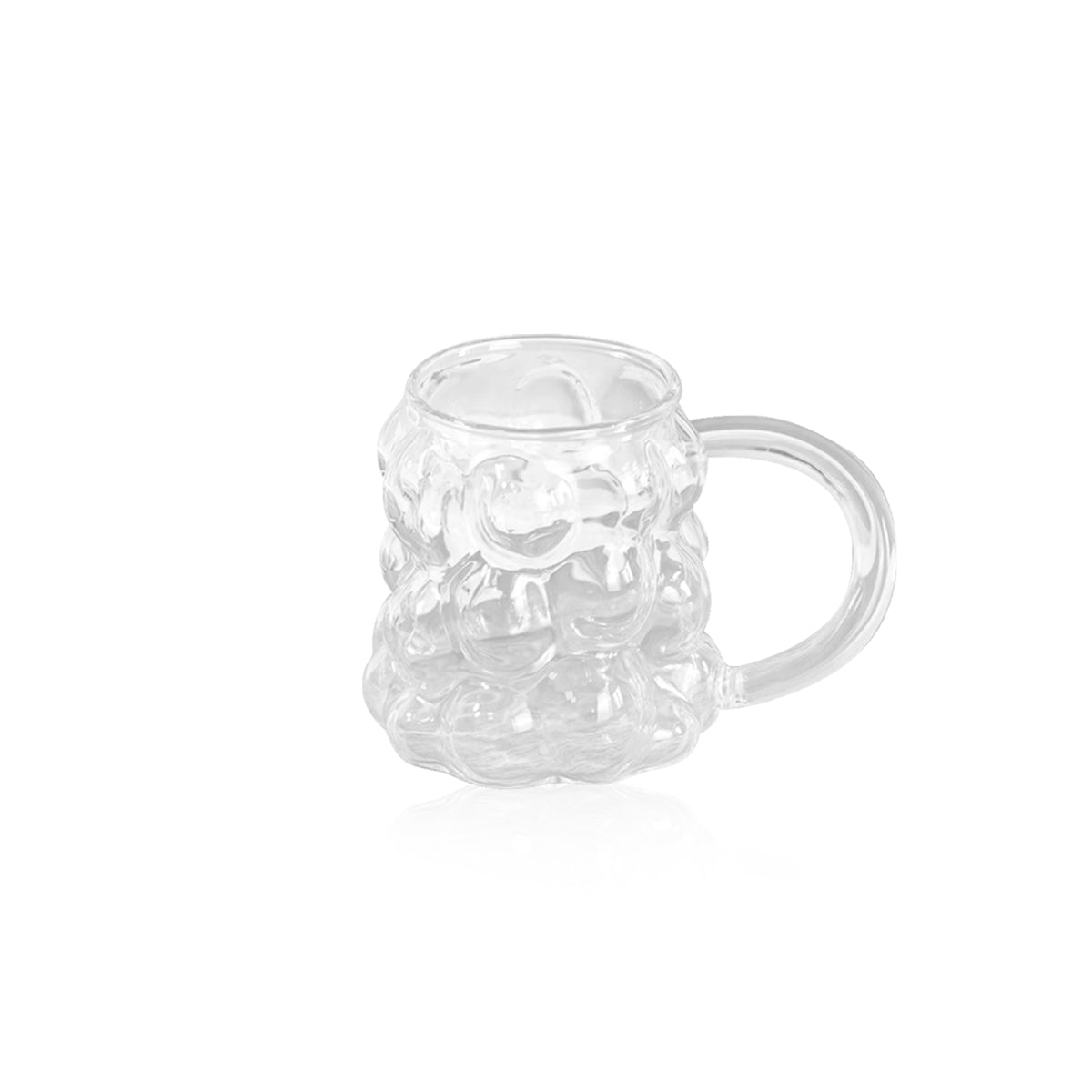 Transparent Grape Mug - 12oz Embossed Glass Cup