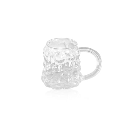 Transparent Grape Mug - 12oz Embossed Glass Cup