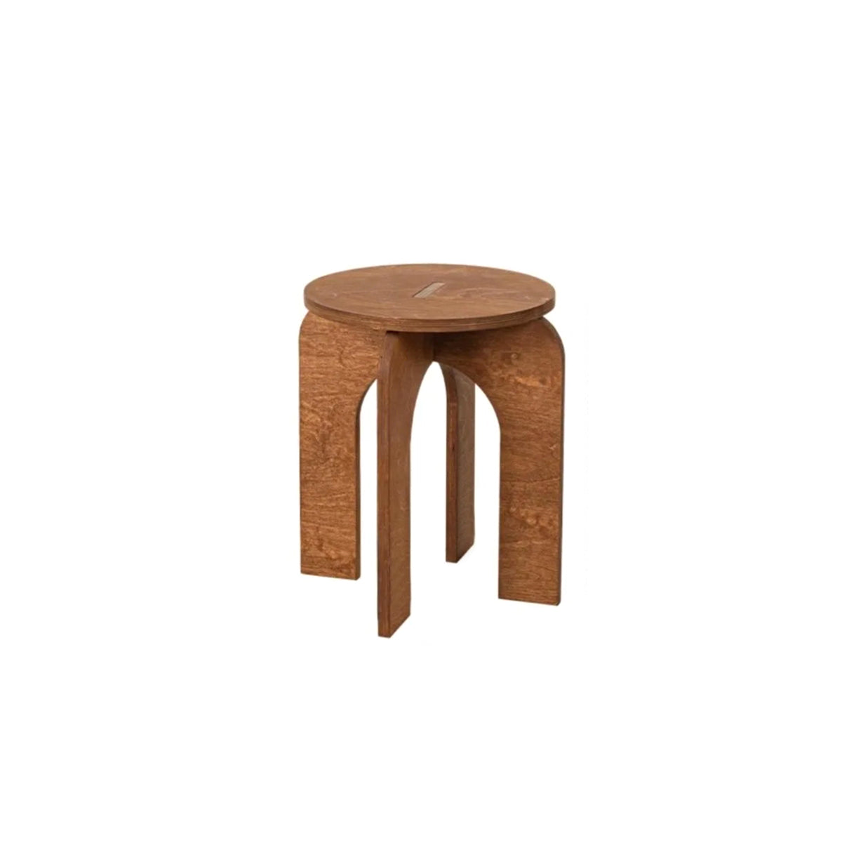 Vintage Cross-Leg Stool - Wooden Low Seat 16x18"