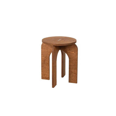 Vintage Cross-Leg Stool - Wooden Low Seat 16x18"