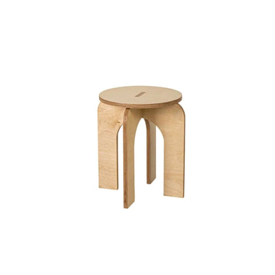 Vintage Cross-Leg Stool - Wooden Low Seat 16x18"
