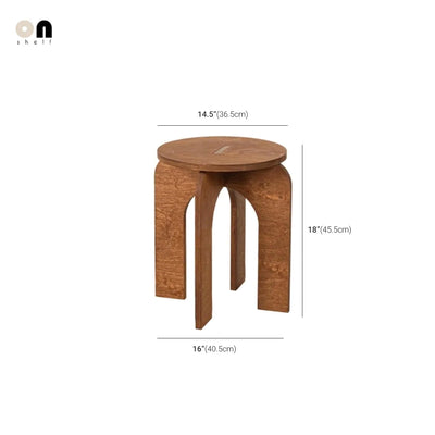 Vintage Cross-Leg Stool - Wooden Low Seat 16x18"