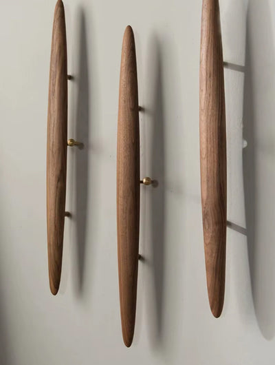 Solid Wood Coat Rack - Vintage Japanese Oak Wall Hanger