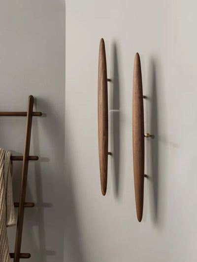 Solid Wood Coat Rack - Vintage Japanese Oak Wall Hanger