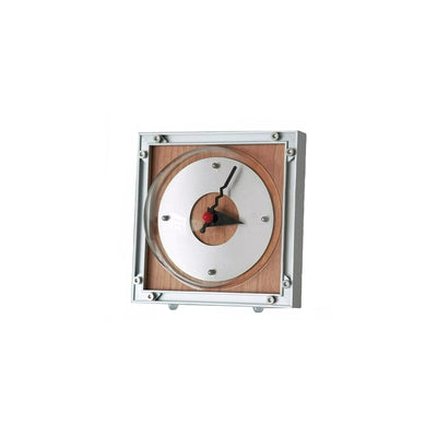 Vintage Aluminum Clock | Retro Wooden & Geometric Style