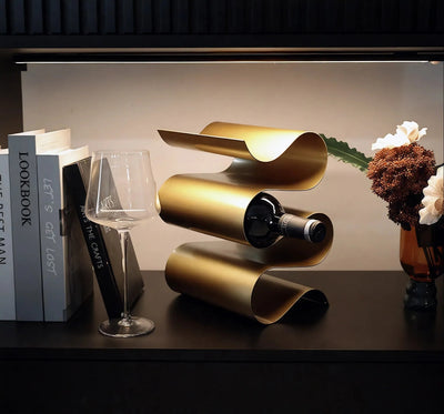 WAVE-DESIGN | Red Metal Wine Rack