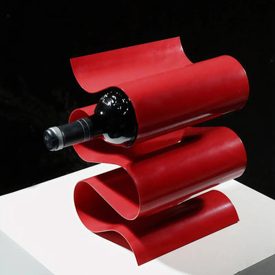 WAVE-DESIGN | Red Metal Wine Rack
