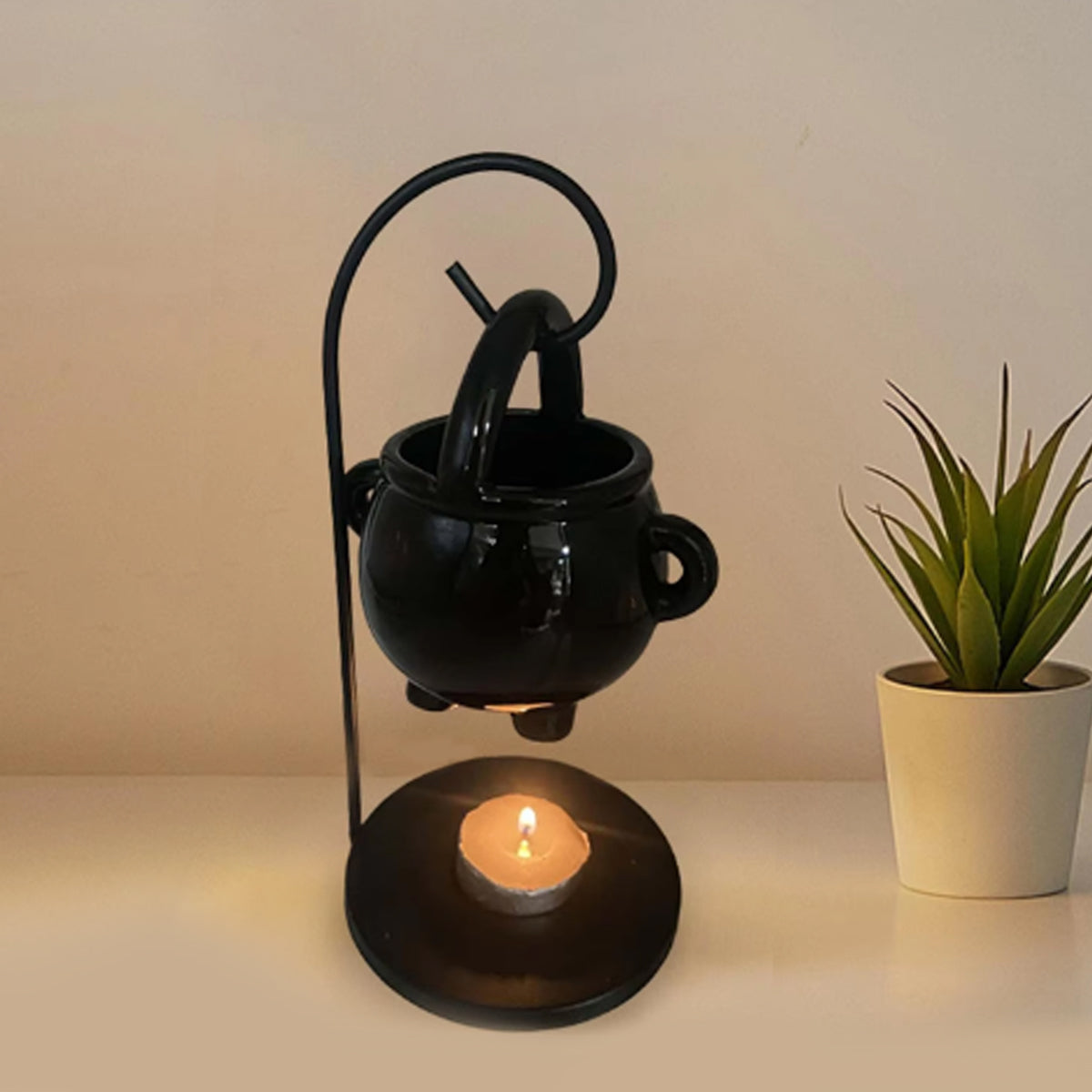Witch Cauldron Candle Holder | Stylish Metal Candle Decor
