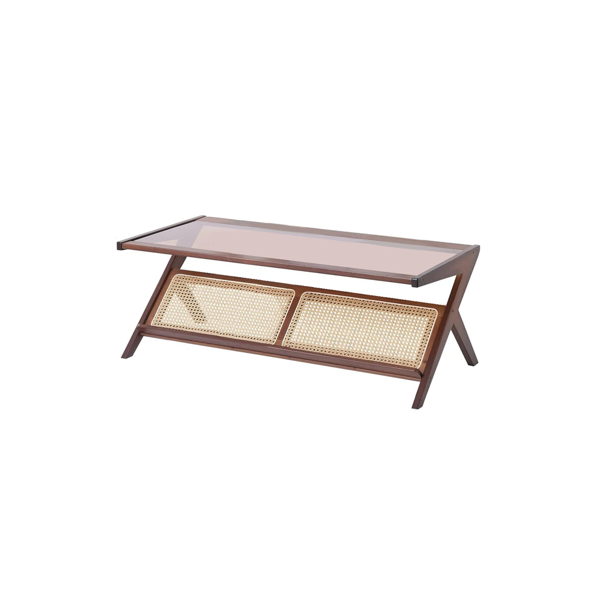Bamboo Rattan Coffee Table - Lightweight Handcrafted Wood Table