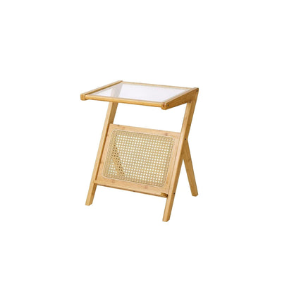 Bamboo Rattan Coffee Table - Lightweight Handcrafted Wood Table