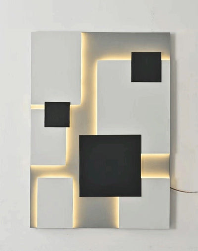 Abstract Wall Lamp – Modern Black White Geometry Fixture