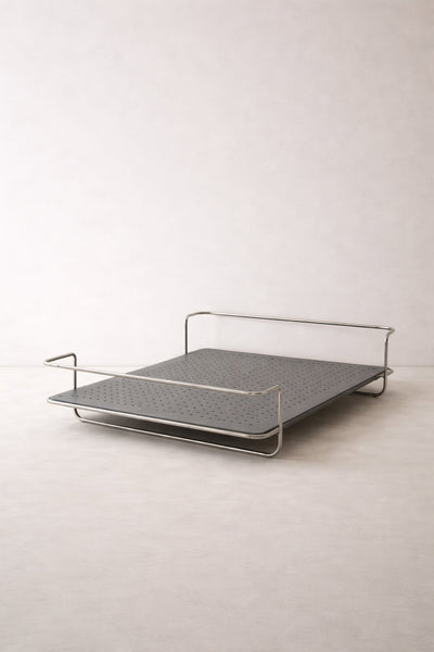 Industrial Bed Frame - Stainless Steel Metal Queen Size