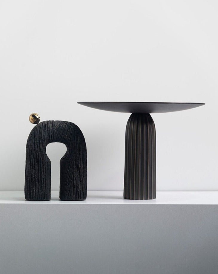 Abstract Art Statue - Ceramic Sculpture with Hand Shaped Curves