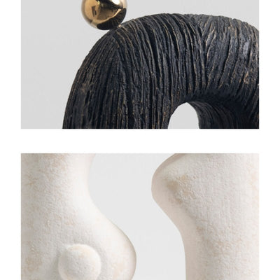 Abstract Art Statue - Ceramic Sculpture with Hand Shaped Curves