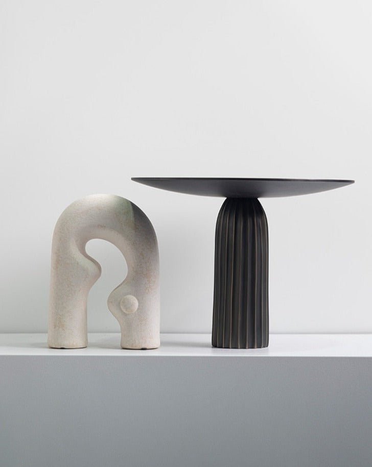 Abstract Art Statue - Ceramic Sculpture with Hand Shaped Curves