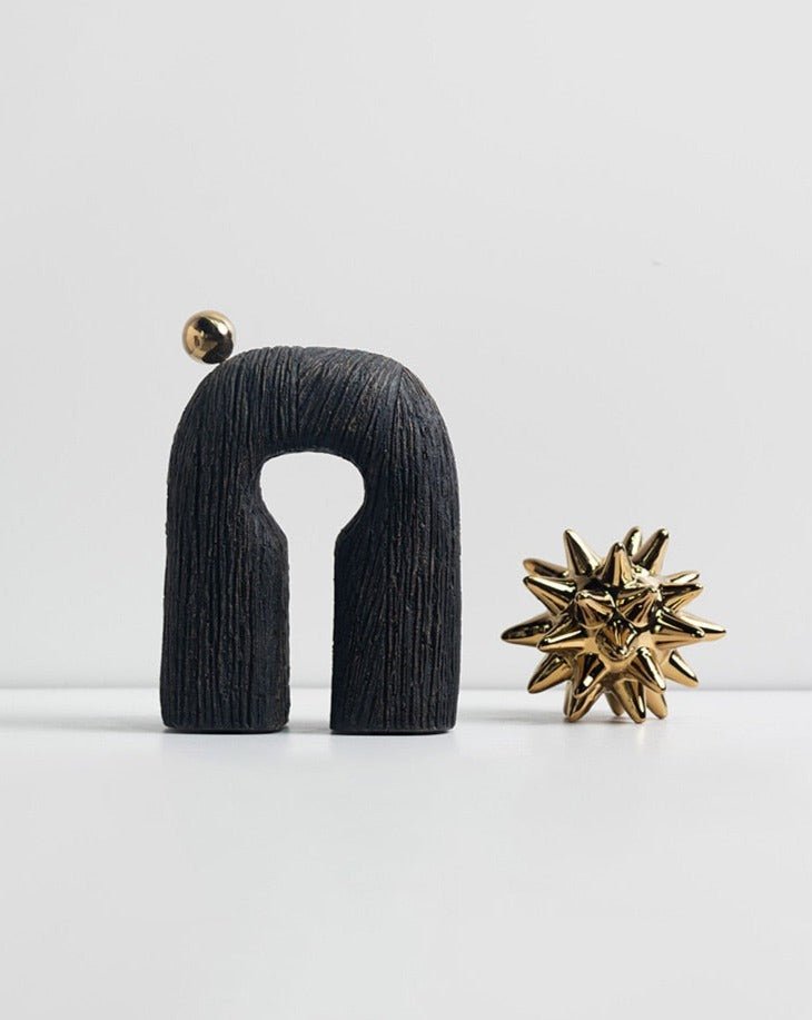 Abstract Art Statue - Ceramic Sculpture with Hand Shaped Curves