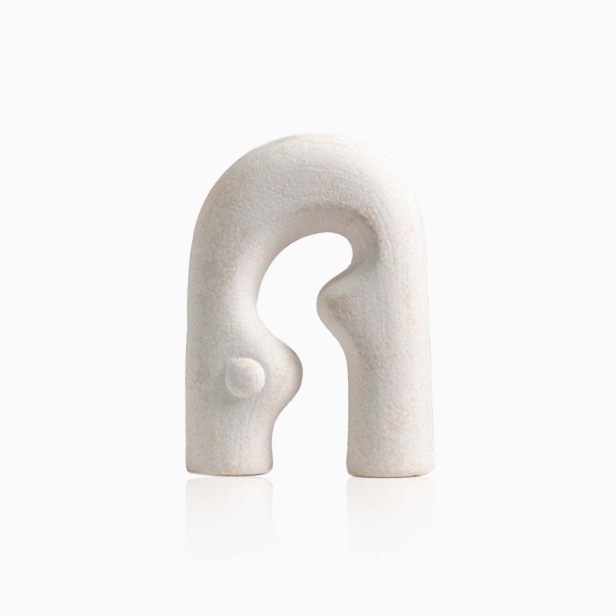 Abstract Art Statue - Ceramic Sculpture with Hand Shaped Curves