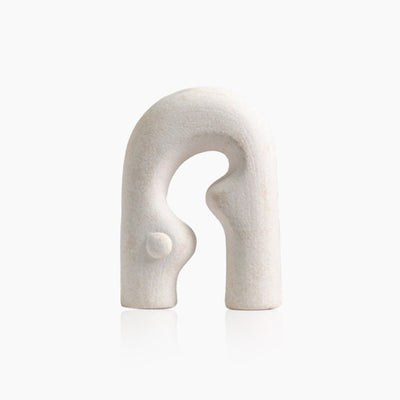 Abstract Art Statue - Ceramic Sculpture with Hand Shaped Curves