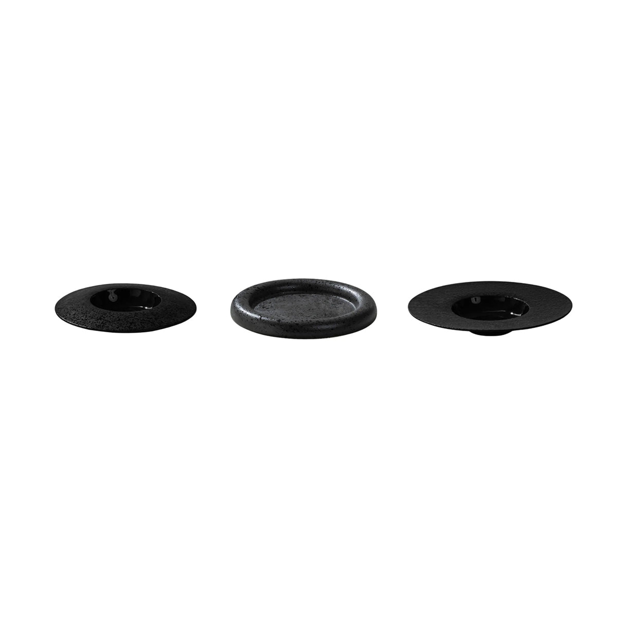 Black Ceramic Dinner Plate - Minimalist Thick Stoneware