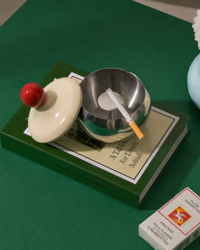 Dopamine ball ashtrays styled together on a side table
