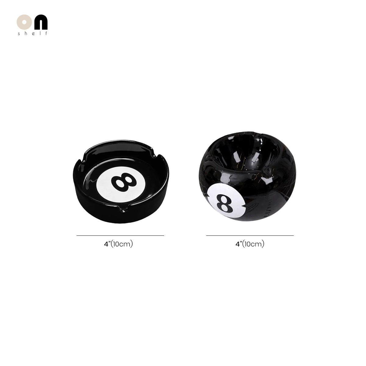 Eight Ball Ashtray - Ceramic Decorative Tabletop