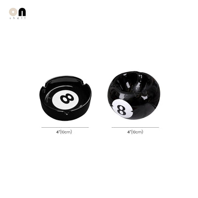 Eight Ball Ashtray - Ceramic Decorative Tabletop