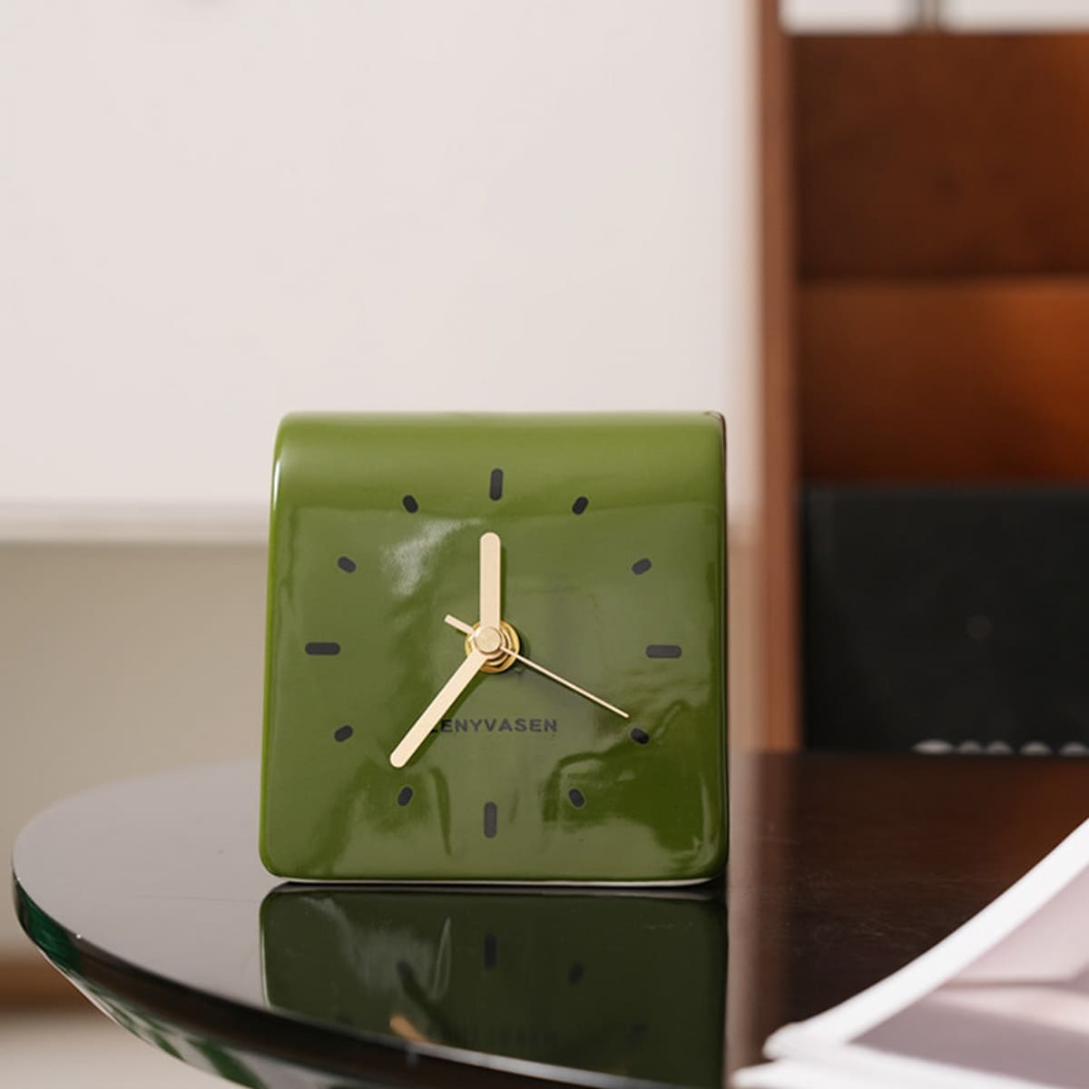 aubergine table clock modern home decor
