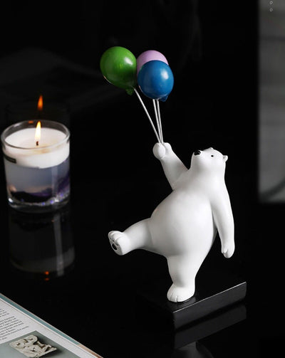 Balloon Bear Sculpture - Unique Shelf Decor Piece