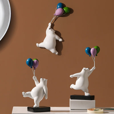 Balloon Bear Sculpture - Unique Shelf Decor Piece