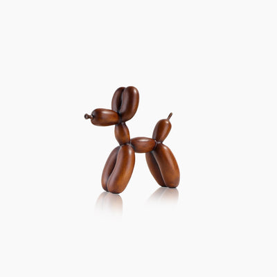 Dog Art Sculpture - Wood Grain Resin Figurine
