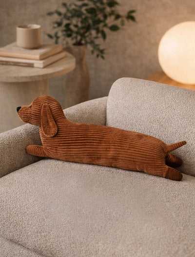 Dachshund Lounge Pillow - Corduroy Dog Body Pillow 47.2" Eco-Friendly Couch Cushion