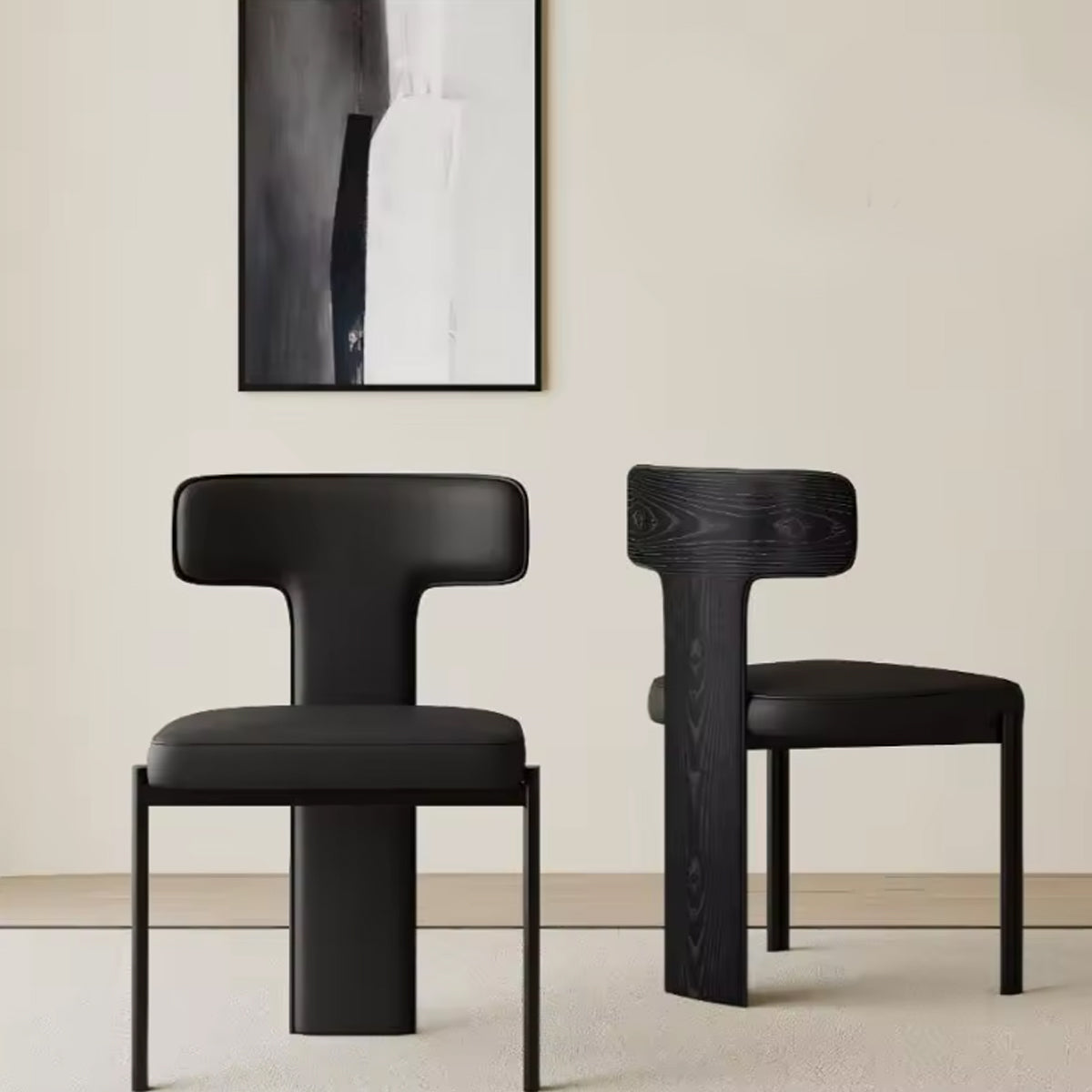T Back Dining Chair - Modern Japandi Style Seat