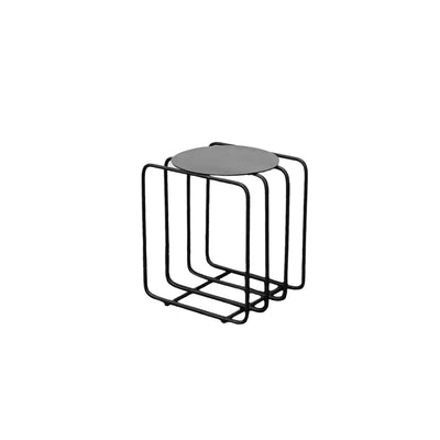 Round Metal Side Table – Wire Frame Rack, Modern Minimalist Accent