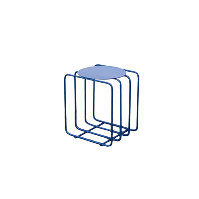 Round Metal Side Table – Wire Frame Rack, Modern Minimalist Accent