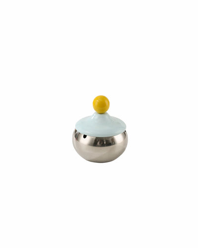 Blue dopamine ball ashtray, front view