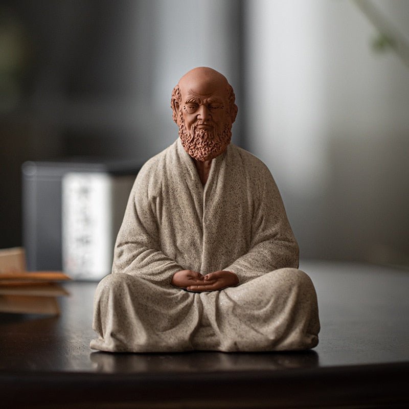 Bodhidharma Buddha Statue - Hand Crafted Ceramic Sculpture