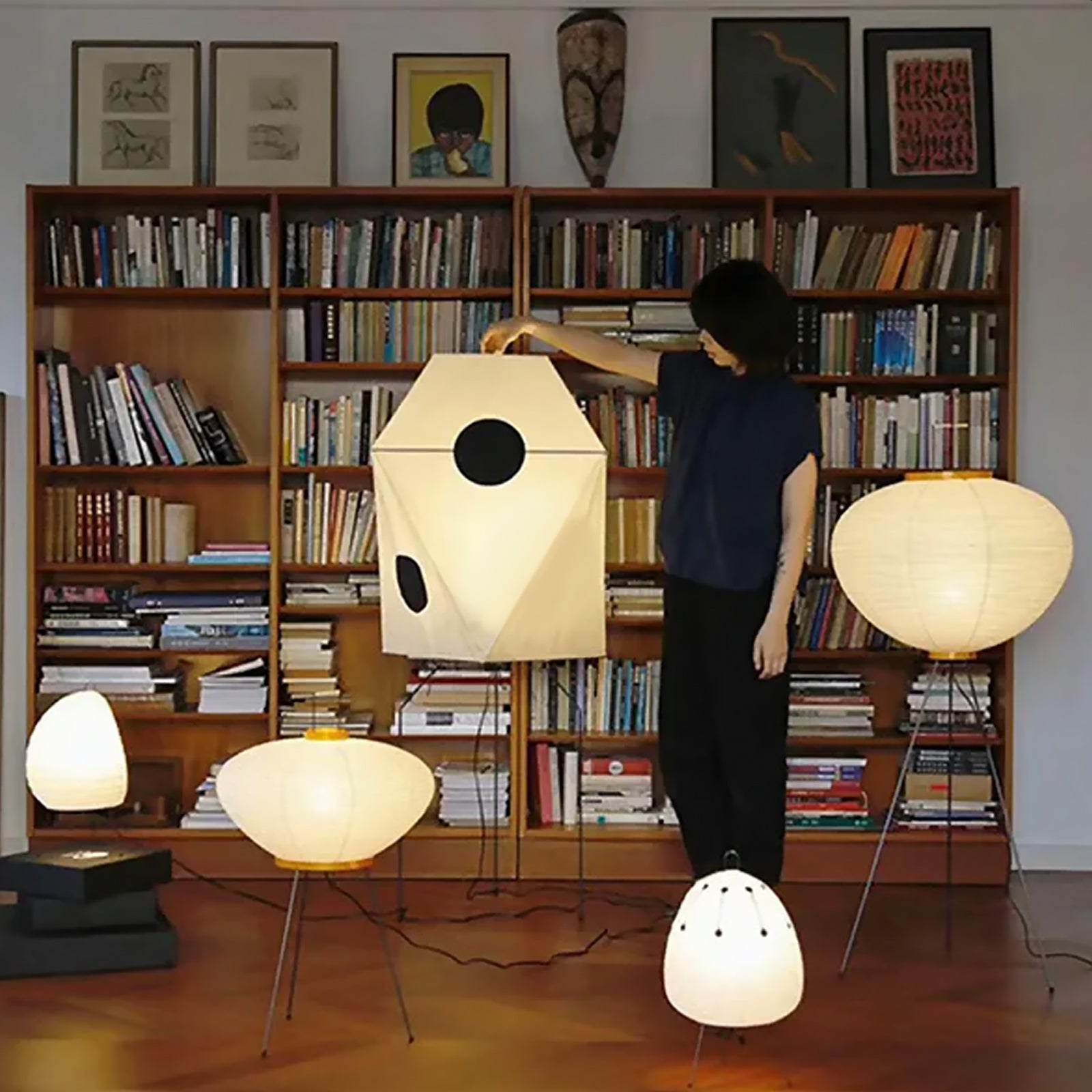 Japanese Floor Lamp | Minimalist Rice Paper Bamboo Lamp