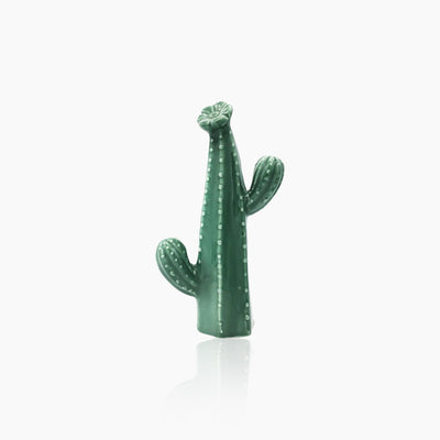 Green Ceramic Cactus Handcrafted Sculpture - Unique Art Piece