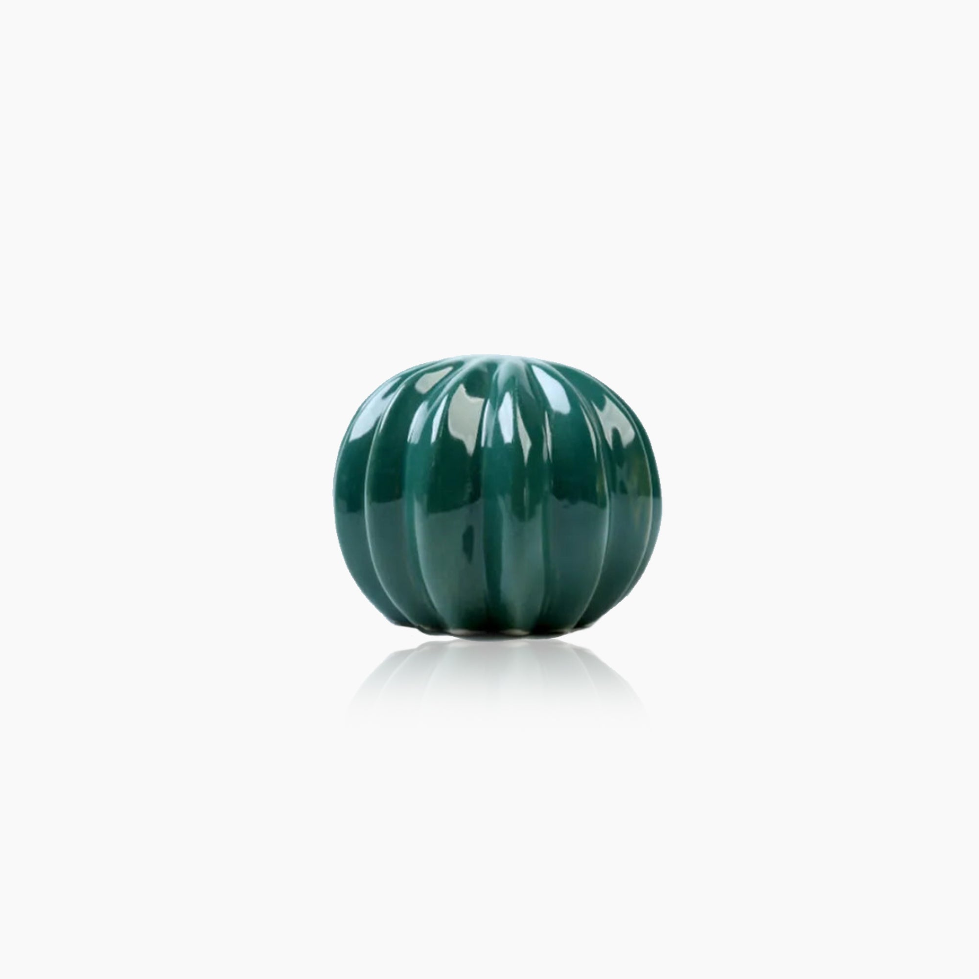 Green Ceramic Cactus Handcrafted Sculpture - Unique Art Piece