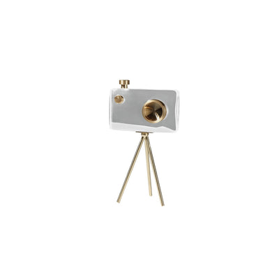 Gold Crystal Camera Sculpture – Handcrafted Tripod Decor