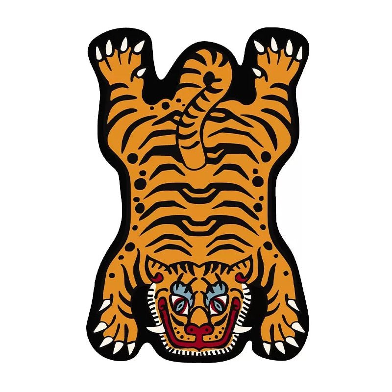 Cartoon Tiger Rug - Cute Animal Decor Mat